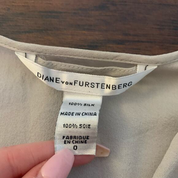 Diane Von Furstenberg gray & green silk mini dress size 0 - Picture 7 of 11